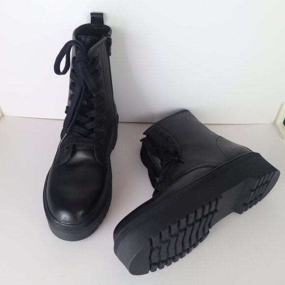 Aqua Logan Platform Hiker Boots Black 9.5M - Picture 10 of 16